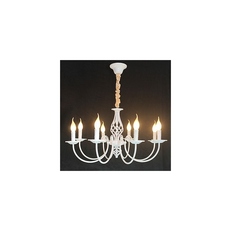 Lampadario in ferro stile candela 8 luci