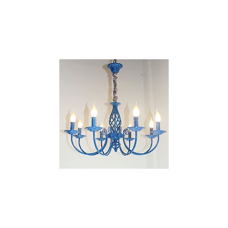 Lampadario in ferro stile candela 8 luci