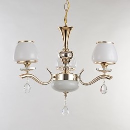Lampadario moderno contemporaneo elettroplaccato in metallo e cristallo 3 luci E12/E14