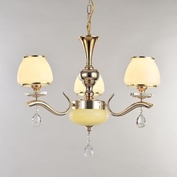 Lampadario moderno contemporaneo elettroplaccato in metallo e cristallo 3 luci E12/E14