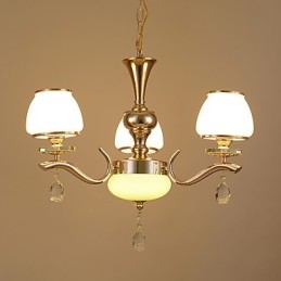 Lampadario moderno contemporaneo elettroplaccato in metallo e cristallo 3 luci E12/E14