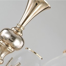 Lampadario moderno contemporaneo elettroplaccato in metallo e cristallo 3 luci E12/E14