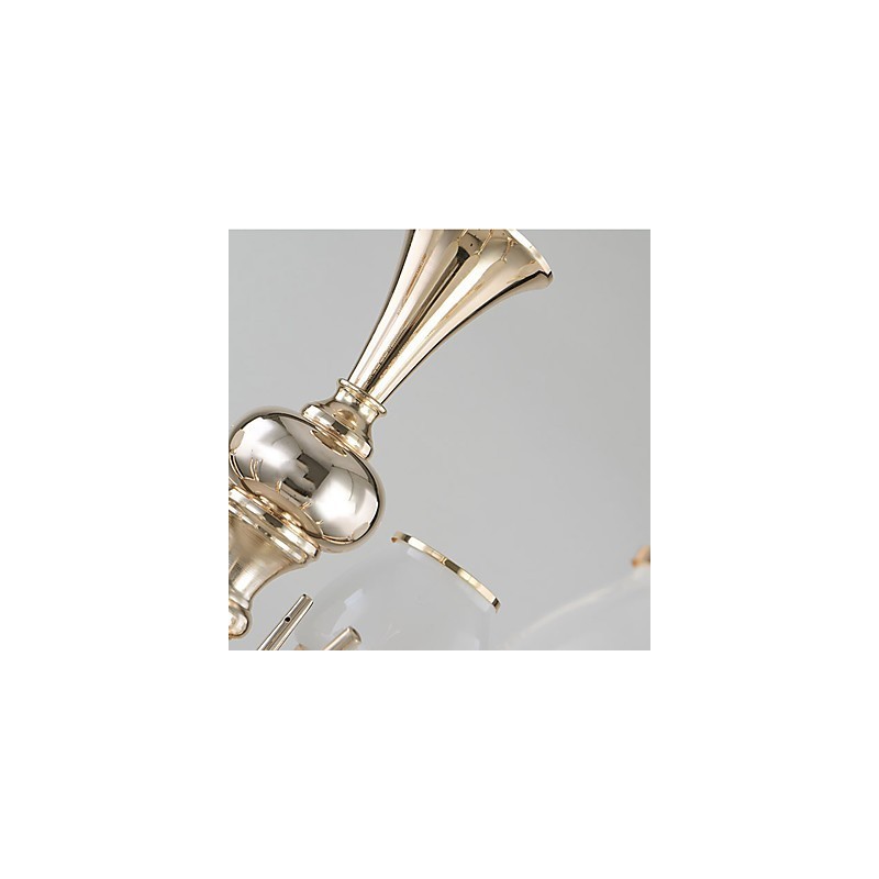 Lampadario moderno contemporaneo elettroplaccato in metallo e cristallo 3 luci E12/E14