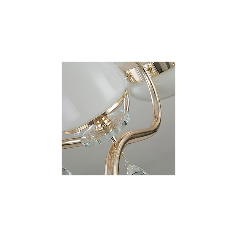 Lampadario moderno contemporaneo elettroplaccato in metallo e cristallo 3 luci E12/E14