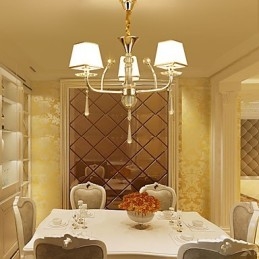 Lampadario moderno contemporaneo in metallo e cristallo, 3 luci E12/E14, 60 cm