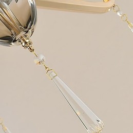 Lampadario moderno contemporaneo in metallo e cristallo, 3 luci E12/E14, 60 cm