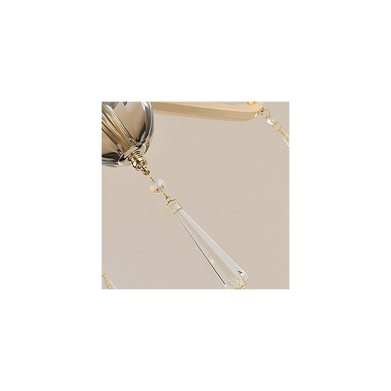 Lampadario moderno contemporaneo in metallo e cristallo, 3 luci E12/E14, 60 cm