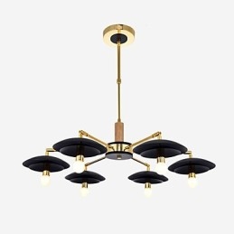 Lampadario a 6 luci in metallo finitura galvanizzata