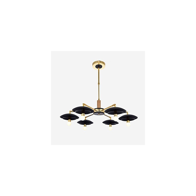 Lampadario a 6 luci in metallo finitura galvanizzata