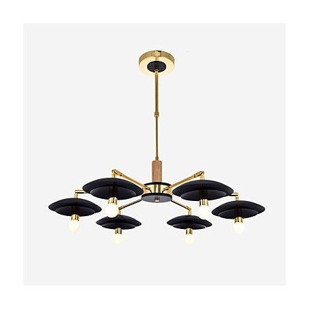 Lampadario a 6 luci in metallo finitura galvanizzata