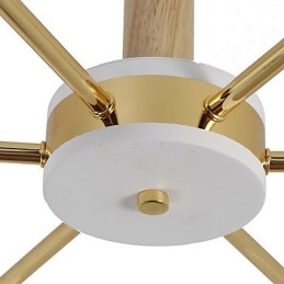 Lampadario a 6 luci in metallo finitura galvanizzata