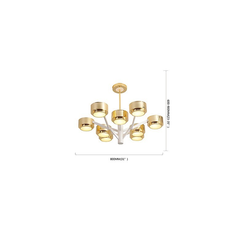 Lampadario minimalista moderno a tamburo 9 luci G9 LED integrata
