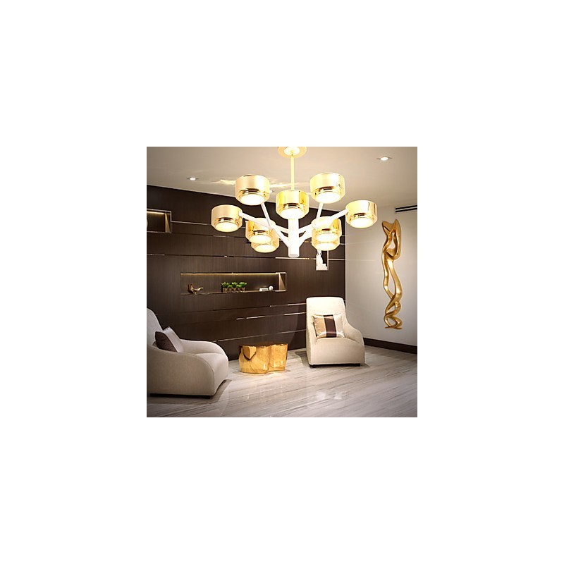 Lampadario minimalista moderno a tamburo 9 luci G9 LED integrata