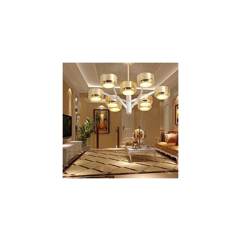 Lampadario minimalista moderno a tamburo 9 luci G9 LED integrata