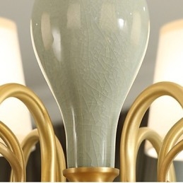Lampadario classico country in ottone mini, 8 lampadine E12/E14