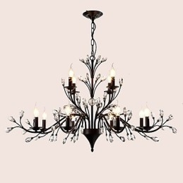Lampadario a cristallo a 12 luci dipinto, moderno, classico, vintage, country, 2 livelli