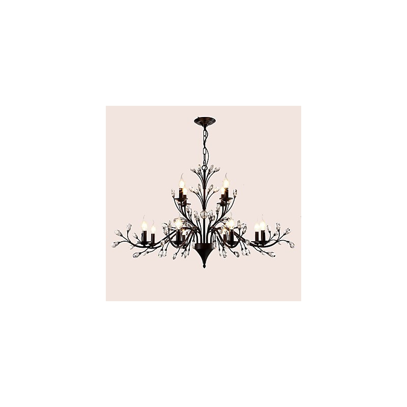 Lampadario a cristallo a 12 luci dipinto, moderno, classico, vintage, country, 2 livelli