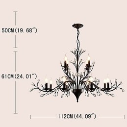 Lampadario a cristallo a 12 luci dipinto, moderno, classico, vintage, country, 2 livelli