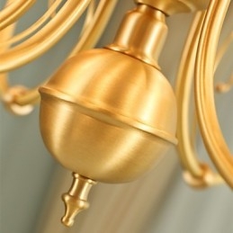 Lampadario classico country in ottone mini, 8 lampadine E12/E14, metallo