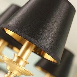 Lampadario classico country in ottone mini, 8 lampadine E12/E14, metallo
