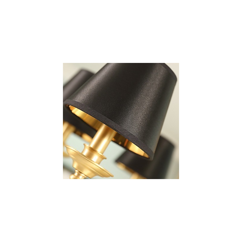 Lampadario classico country in ottone mini, 8 lampadine E12/E14, metallo