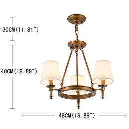 Lampadario a 3 luci in stile rustico, vintage e moderno, finitura dipinta