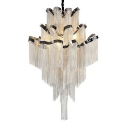 Lampadario a chiocciola in alluminio argento, lampada a sospensione di design