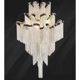 Lampadario a chiocciola in alluminio argento, lampada a sospensione di design