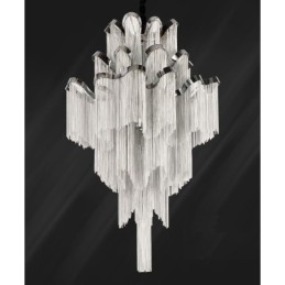Lampadario a chiocciola in alluminio argento, lampada a sospensione di design