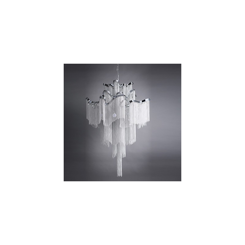 Lampadario a chiocciola in alluminio argento, lampada a sospensione di design
