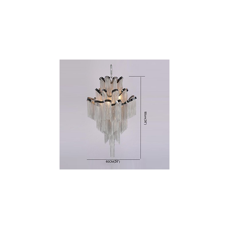Lampadario a chiocciola in alluminio argento, lampada a sospensione di design