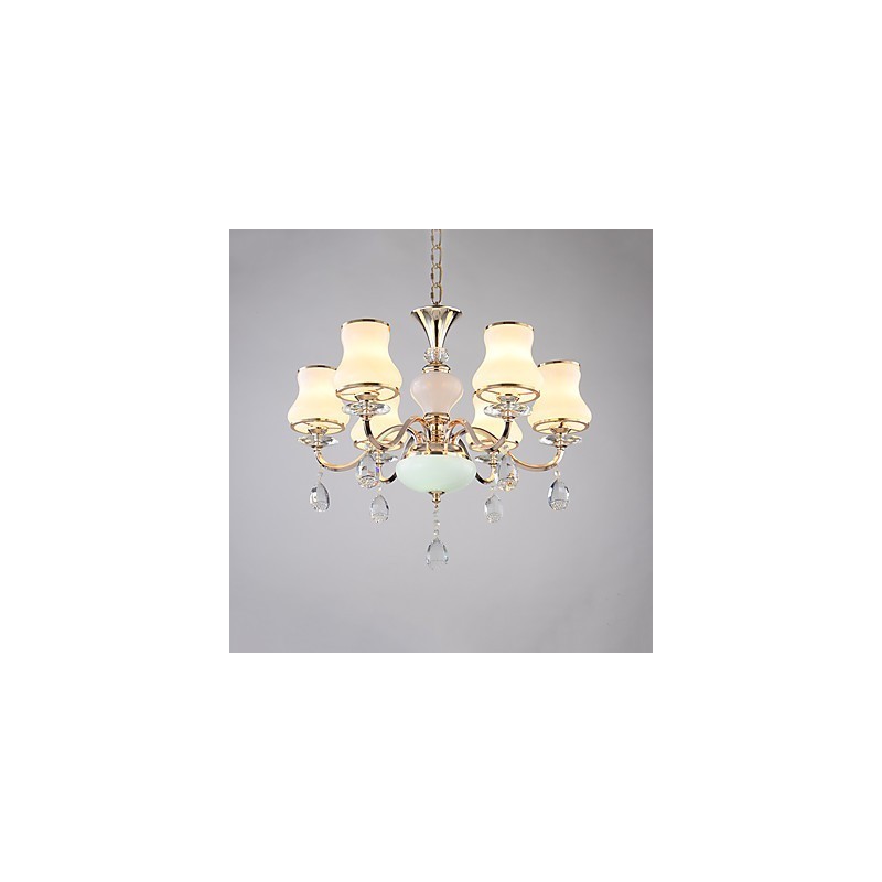 Lampadario contemporaneo elettroplaccato con cristalli e struttura in metallo