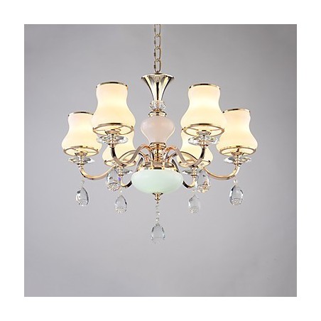 Lampadario contemporaneo elettroplaccato con cristalli e struttura in metallo