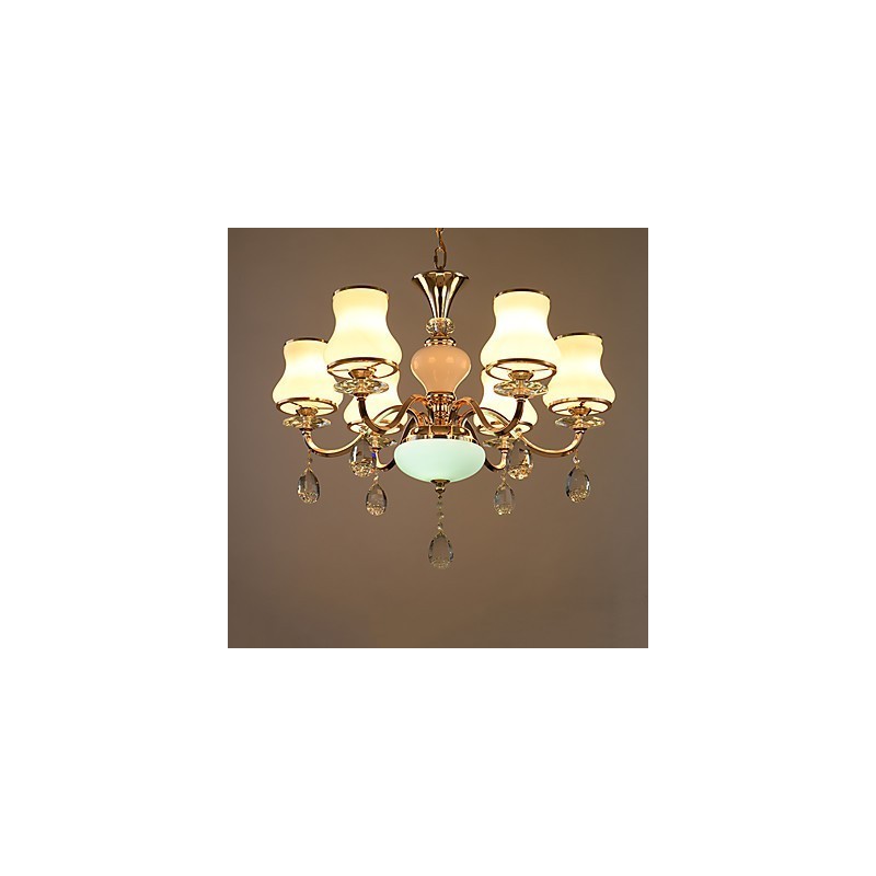 Lampadario contemporaneo elettroplaccato con cristalli e struttura in metallo