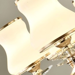 Lampadario contemporaneo elettroplaccato con cristalli e struttura in metallo