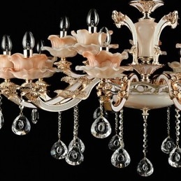 Lampadario in lega di zinco con cristalli, mini stile, 15 lampadine, E12/E14