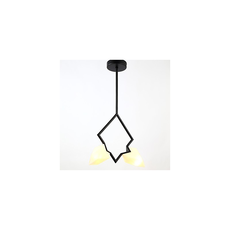 Lampadario moderno a 2 luci in metallo e vetro color pesca Canteen Decorate