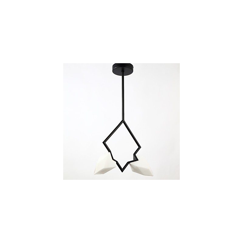Lampadario moderno a 2 luci in metallo e vetro color pesca Canteen Decorate