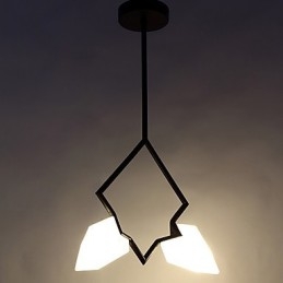 Lampadario moderno a 2 luci in metallo e vetro color pesca Canteen Decorate