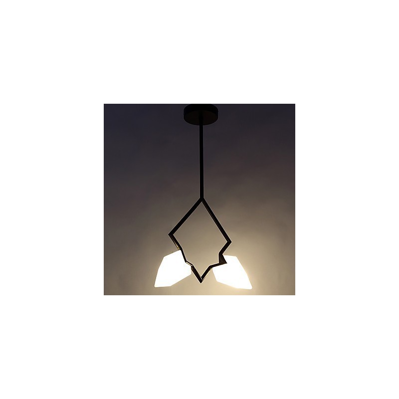 Lampadario moderno a 2 luci in metallo e vetro color pesca Canteen Decorate