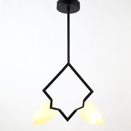 Lampadario moderno a 2 luci in metallo e vetro color pesca Canteen Decorate