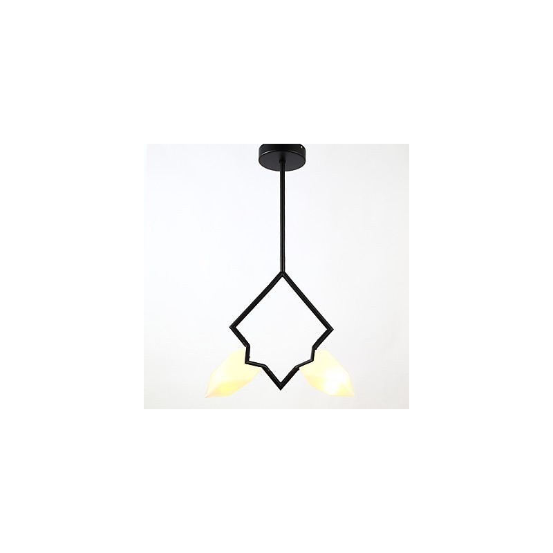 Lampadario moderno a 2 luci in metallo e vetro color pesca Canteen Decorate