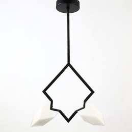 Lampadario moderno a 2 luci in metallo e vetro color pesca Canteen Decorate