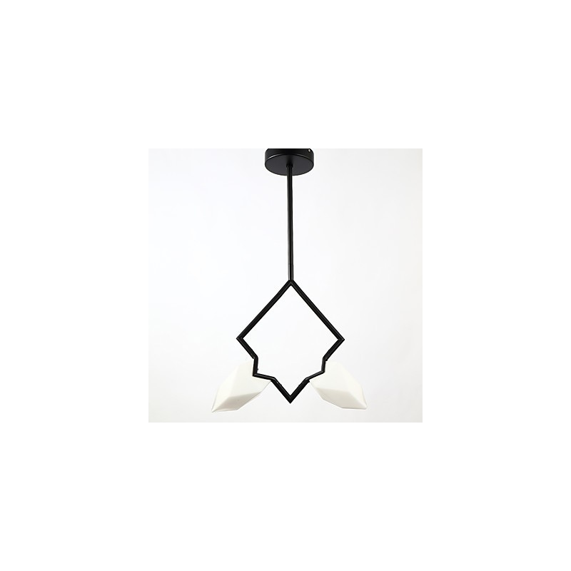 Lampadario moderno a 2 luci in metallo e vetro color pesca Canteen Decorate