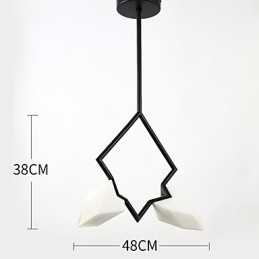 Lampadario moderno a 2 luci in metallo e vetro color pesca Canteen Decorate