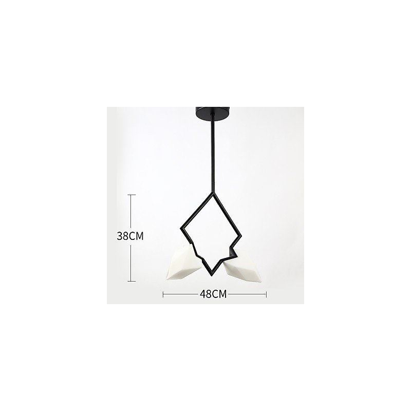 Lampadario moderno a 2 luci in metallo e vetro color pesca Canteen Decorate
