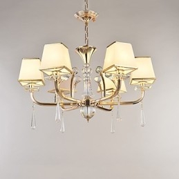 Lampadario contemporaneo elettroplaccato in cristallo e metallo 55x75 cm