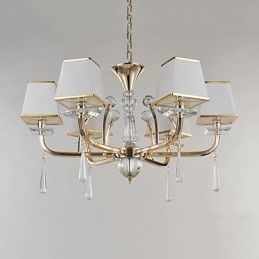 Lampadario contemporaneo elettroplaccato in cristallo e metallo 55x75 cm