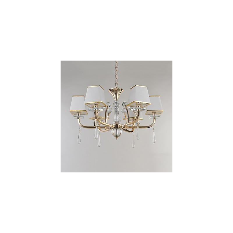 Lampadario contemporaneo elettroplaccato in cristallo e metallo 55x75 cm