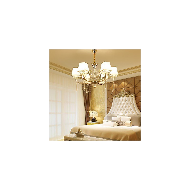 Lampadario contemporaneo elettroplaccato in cristallo e metallo 55x75 cm